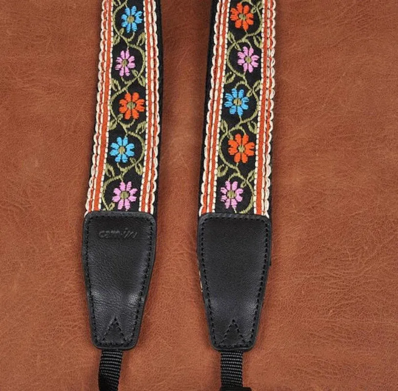 Embroidered Style Retro Strap  Handmade Leather Camera Strap 8417