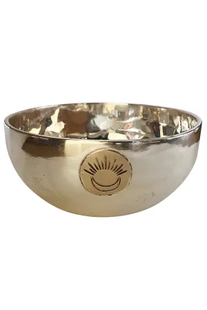 Engraved Silver Full Moon Singing Bowl