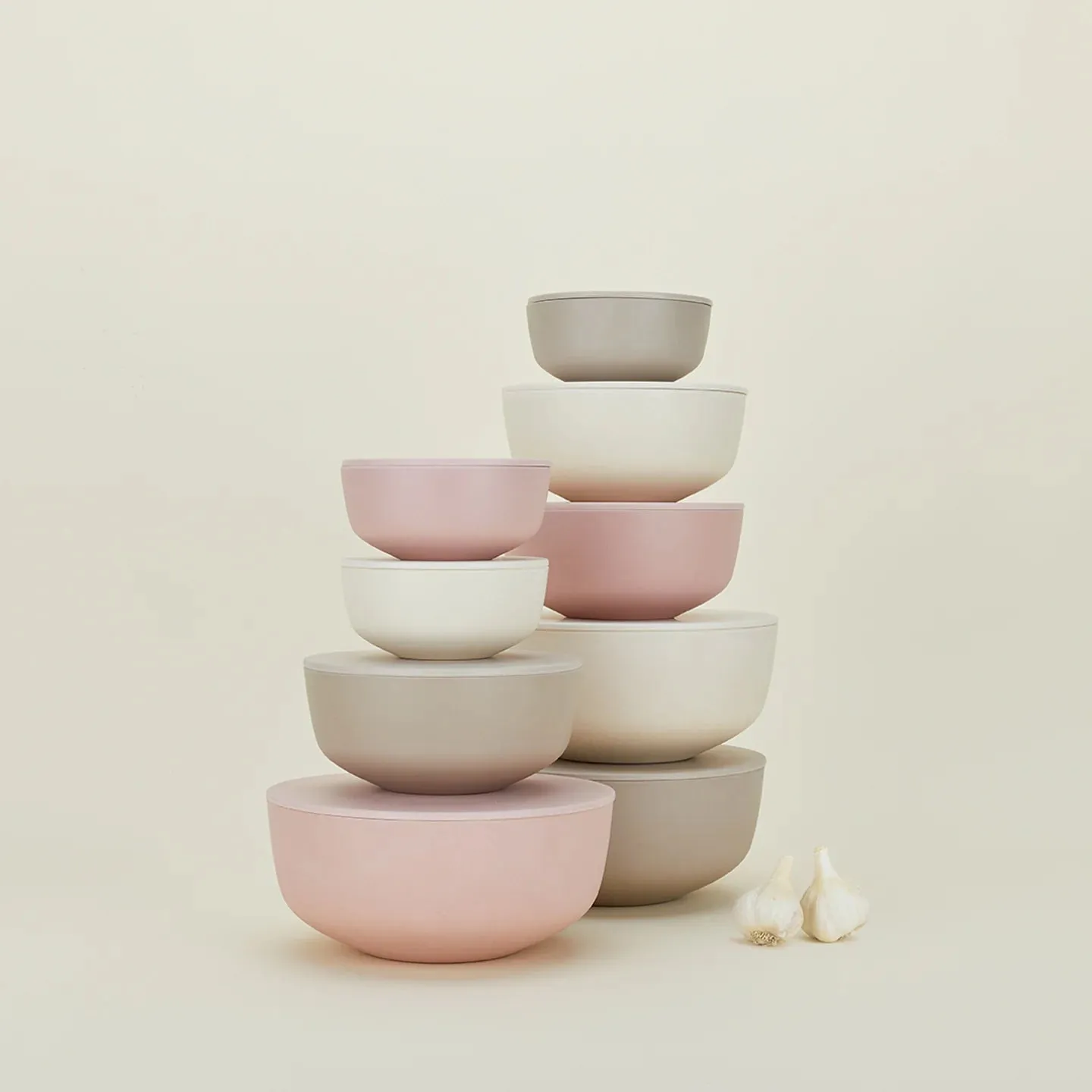 Essential Lidded Bowls | Set of 3 (Ivory)