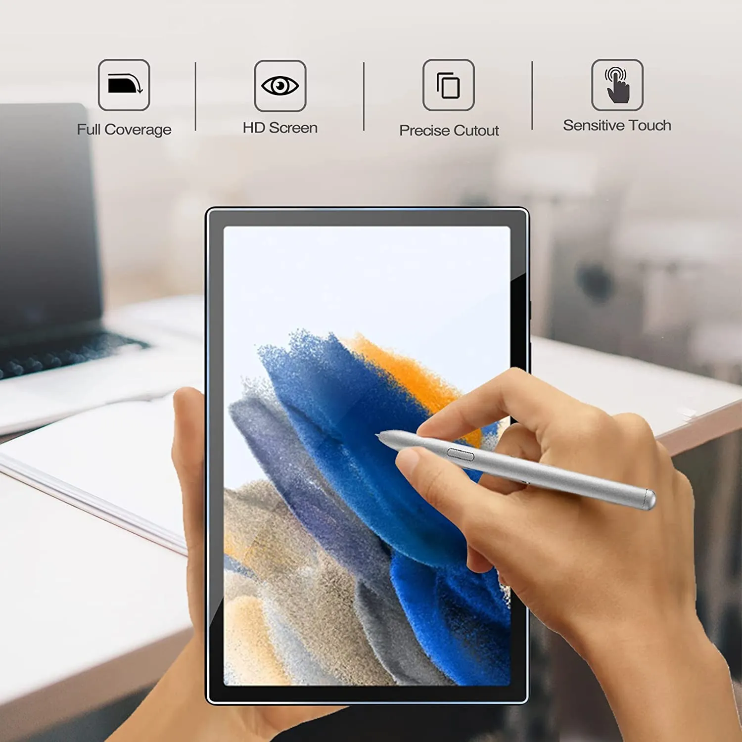 Galaxy Tab A8 10.5 Slim Protective Case with Tempered Glass Screen Protector | ProCase