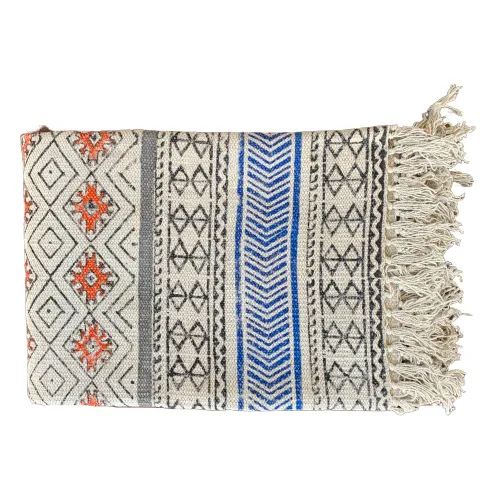 Handmade Beautiful Block Print Dari Cotton Carpet Passion