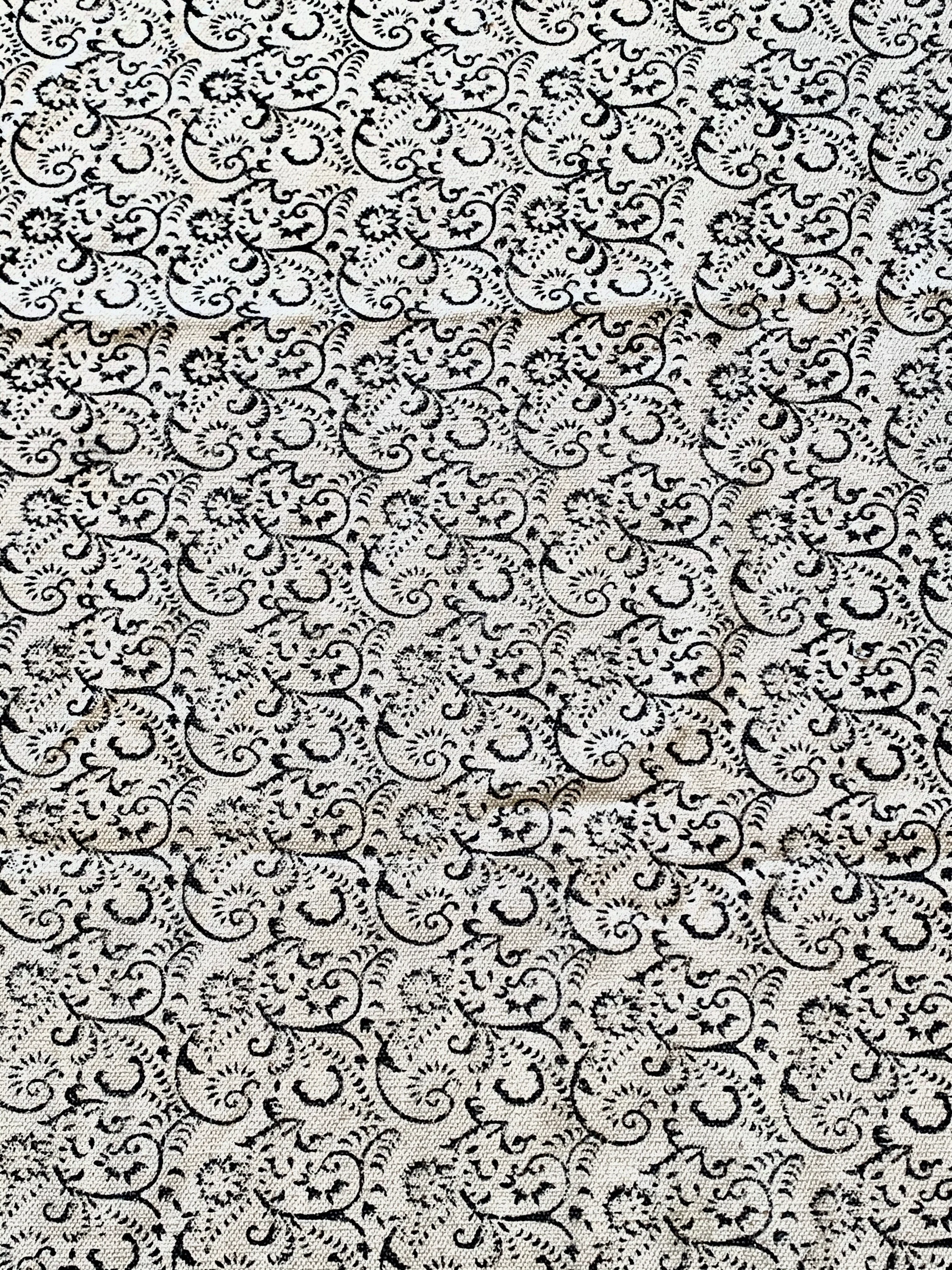 Handmade Beautiful French Block Print Cotton Dari Carpet