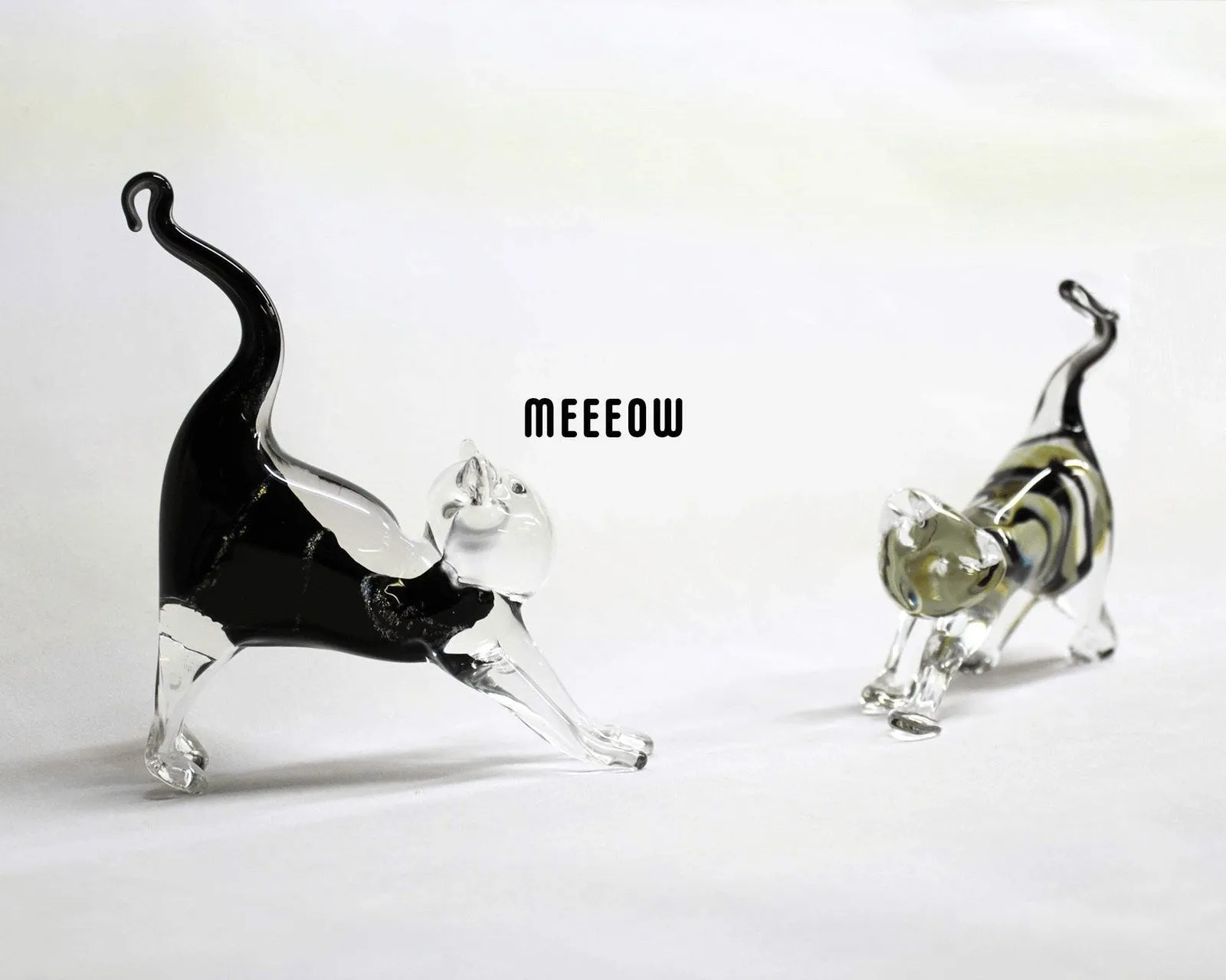 Handmade Glass Cat Figurine