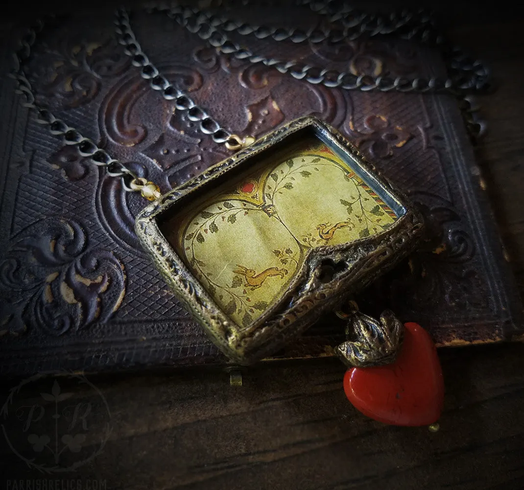 Hare & Hound ~ Sacred Heart Pictorial Shrine Amulet