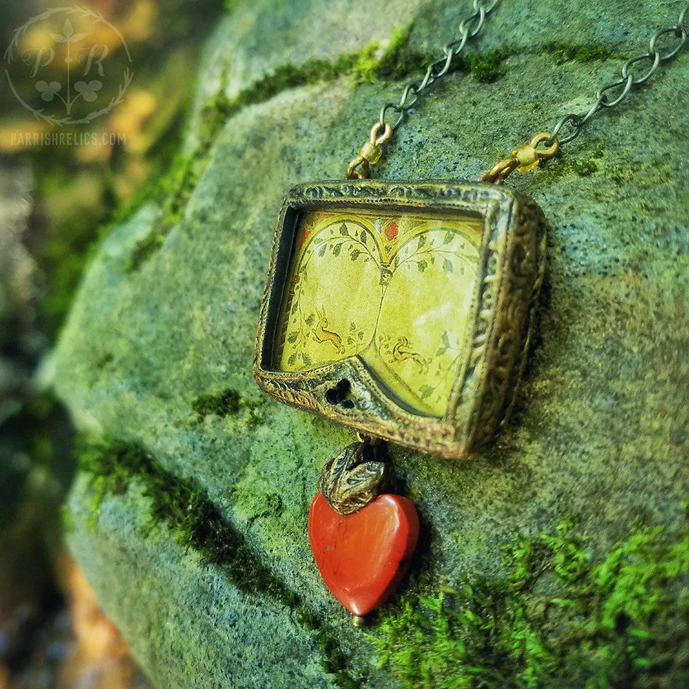 Hare & Hound ~ Sacred Heart Pictorial Shrine Amulet