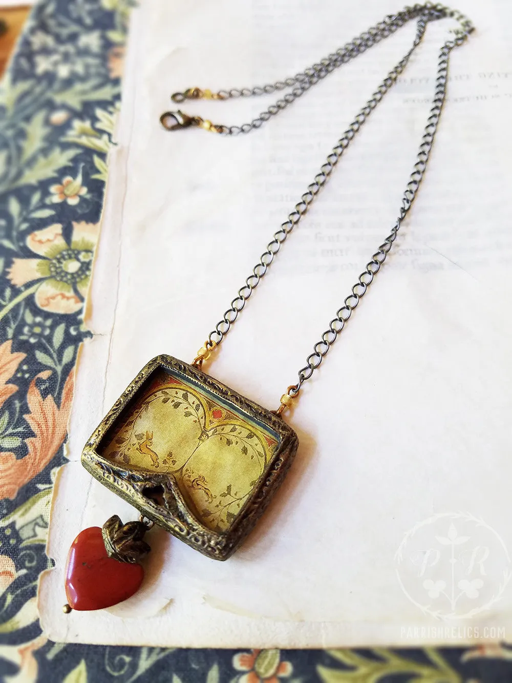 Hare & Hound ~ Sacred Heart Pictorial Shrine Amulet