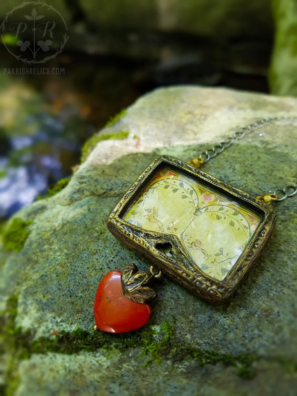 Hare & Hound ~ Sacred Heart Pictorial Shrine Amulet