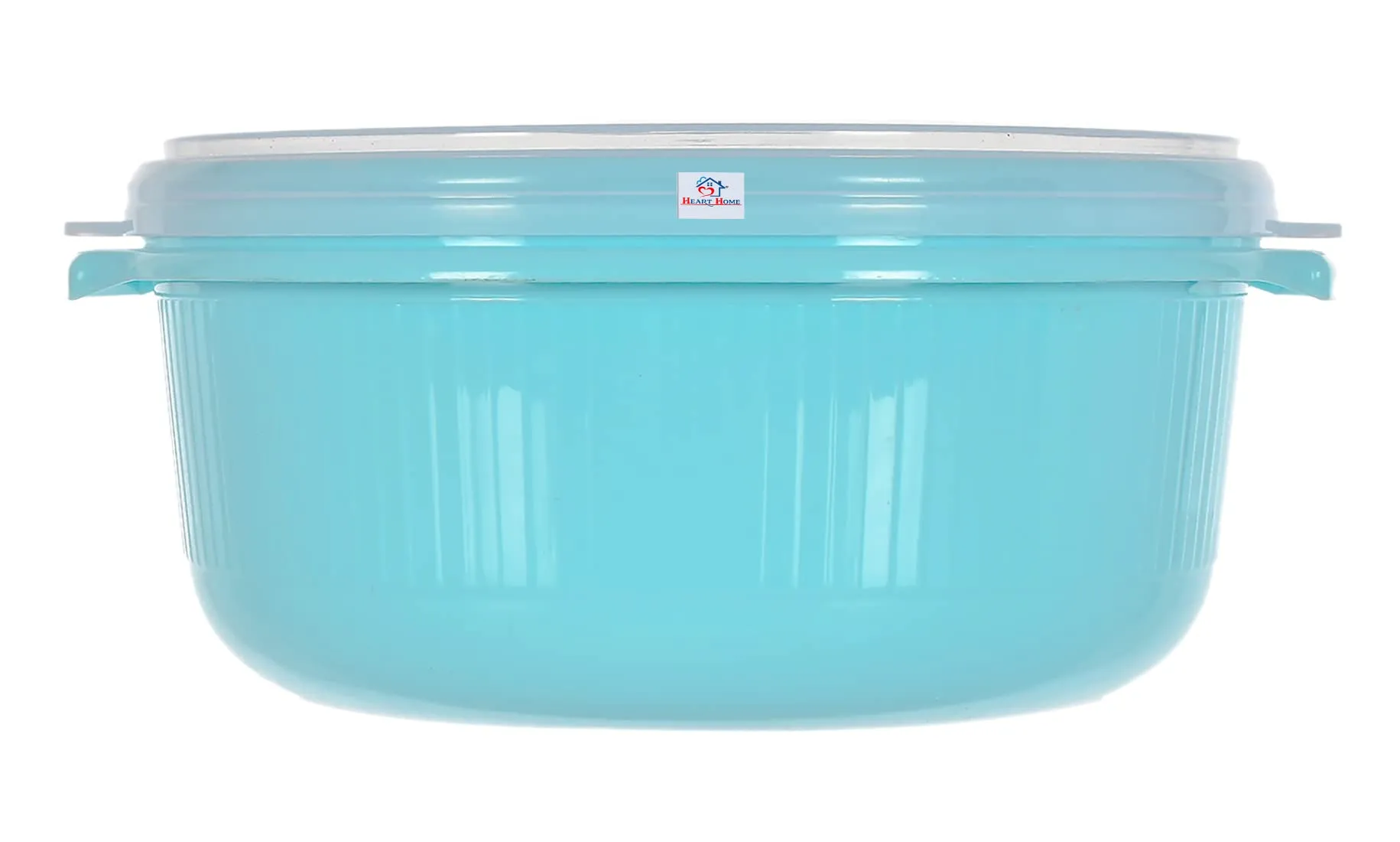 Heart Home Food Grade, Microwave & Freezer Safe Plastic Bowls, Food Storage Container Set with Lid, Set of 3 (3200ml, 1800ml, 1000ml) (Blue)-46KHH0146