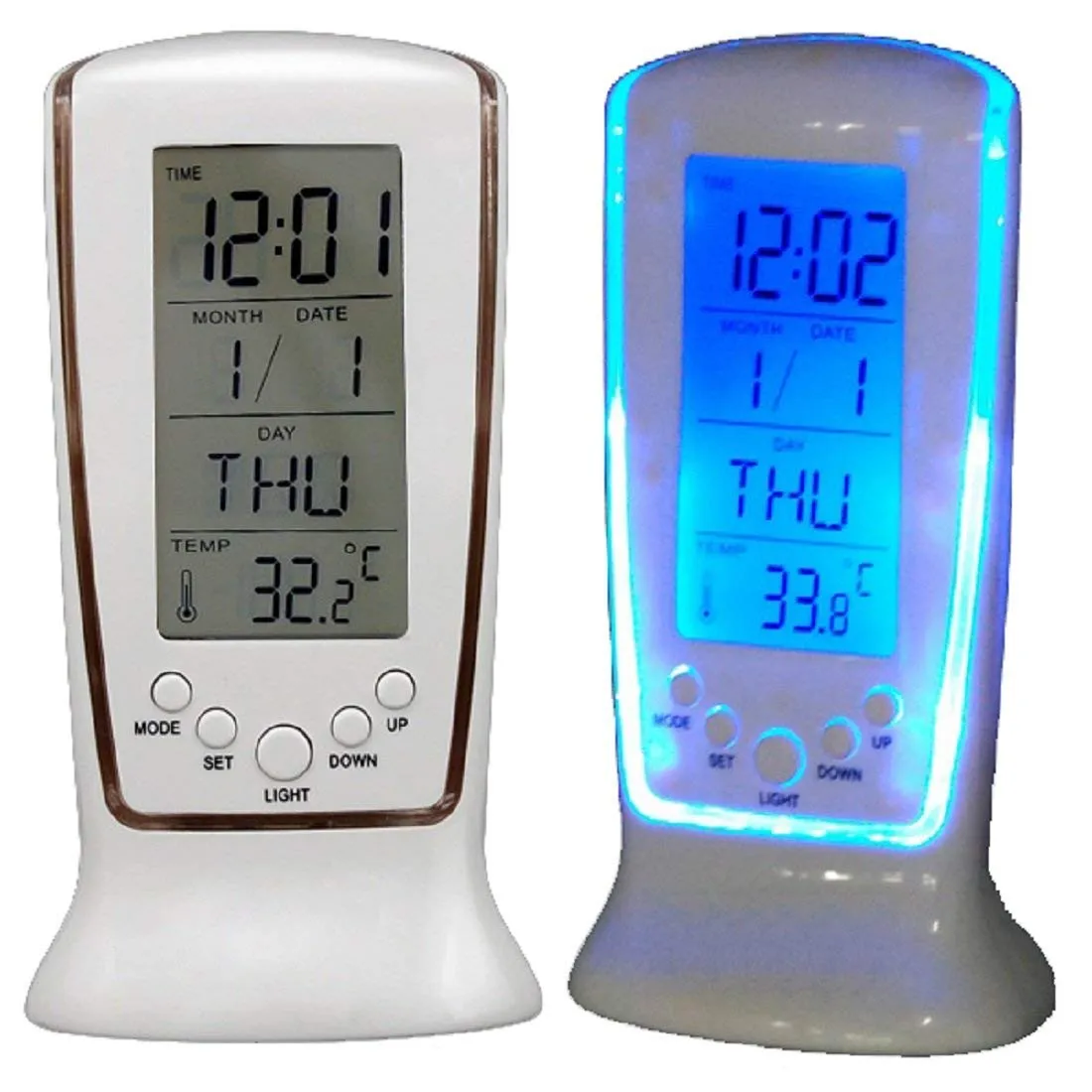 Hoshila172 Digital White Clock