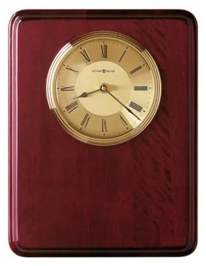 Howard Miller Honor Time Clock - Plaque - Rosewood - Brass Dial