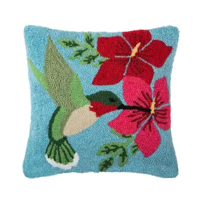 Hummingbird Floral Pillow