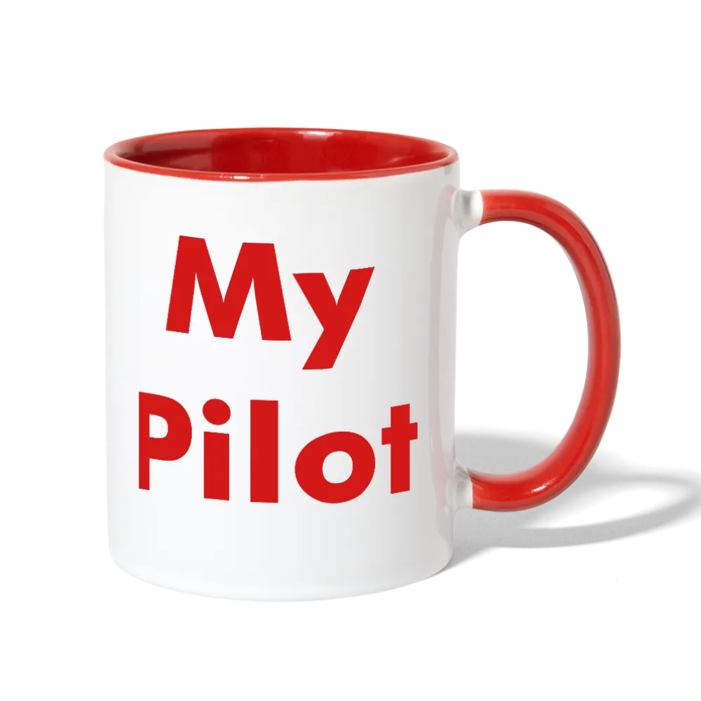 I Love My Pilot - Contrast Coffee Mug - Red