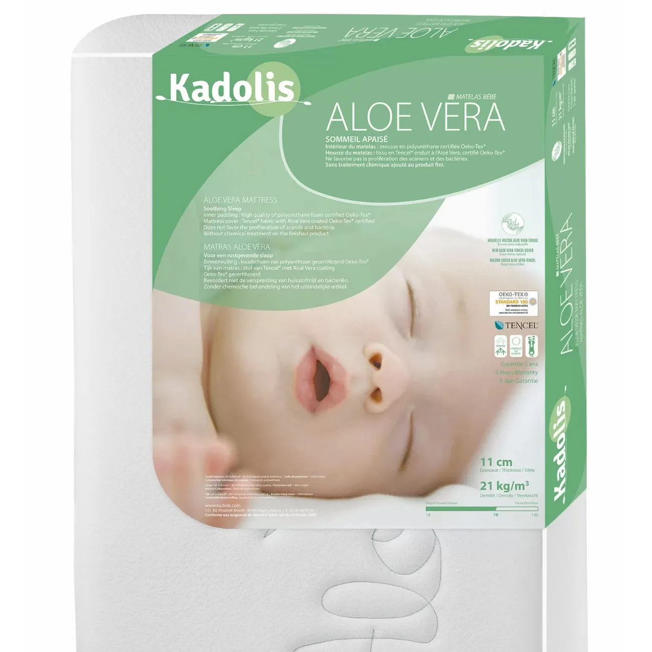 Kadolis Aloe Vera Baby Mattress 70x140x11cm