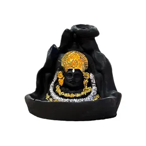 Karvaan Khatu Shyam Ji Idol for Pooja & Gift | Handcrafted Resin Black Shyam Ji Idol for Home Decor | Ideal for Temples & Ceremonies | Lord Shyam Figurine | Religious Gift for Devotees (Khatu Shyam)