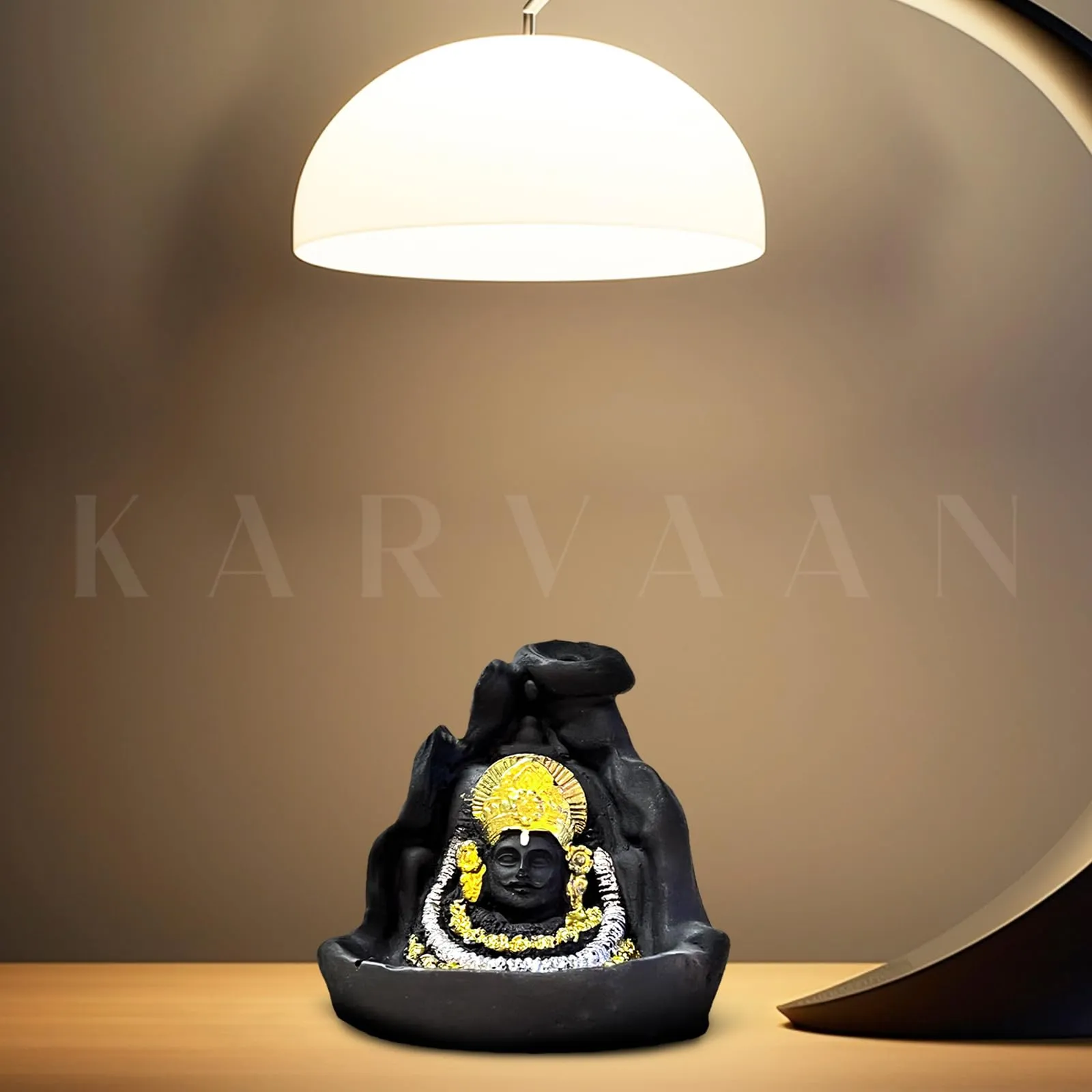 Karvaan Khatu Shyam Ji Idol for Pooja & Gift | Handcrafted Resin Black Shyam Ji Idol for Home Decor | Ideal for Temples & Ceremonies | Lord Shyam Figurine | Religious Gift for Devotees (Khatu Shyam)