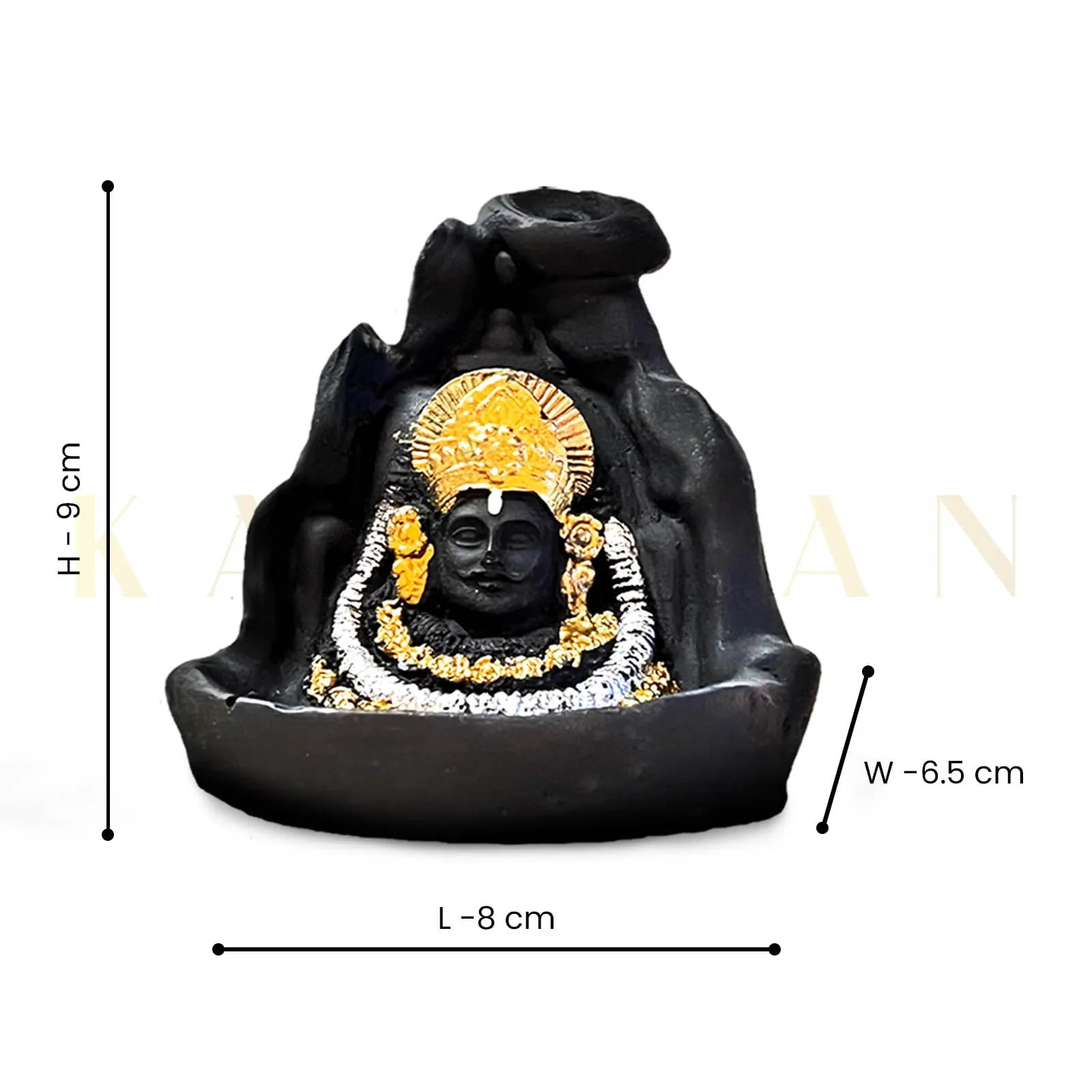 Karvaan Khatu Shyam Ji Idol for Pooja & Gift | Handcrafted Resin Black Shyam Ji Idol for Home Decor | Ideal for Temples & Ceremonies | Lord Shyam Figurine | Religious Gift for Devotees (Khatu Shyam)