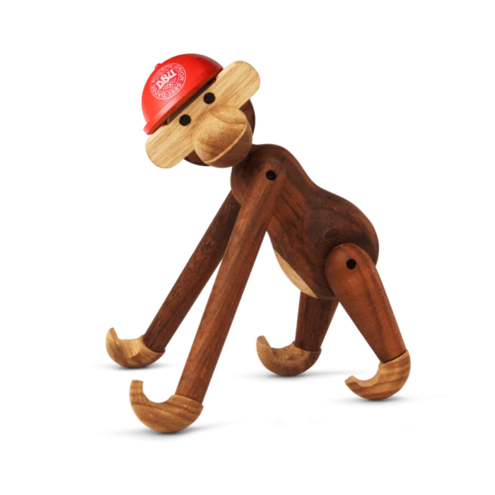 Kay Bojesen Monkey with Cap x DBU 2024, Mini, Teak/Limba