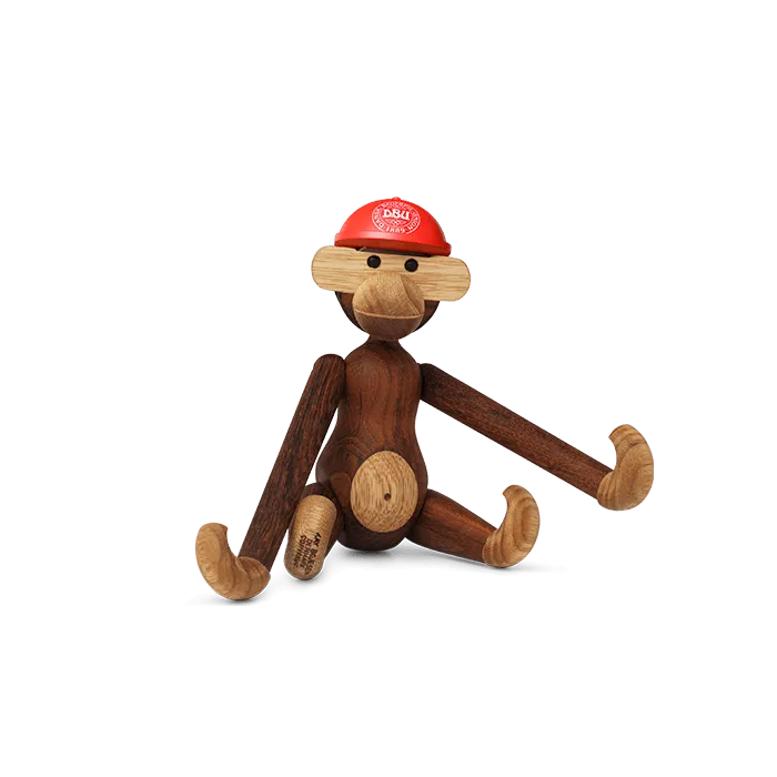 Kay Bojesen Monkey with Cap x DBU 2024, Mini, Teak/Limba