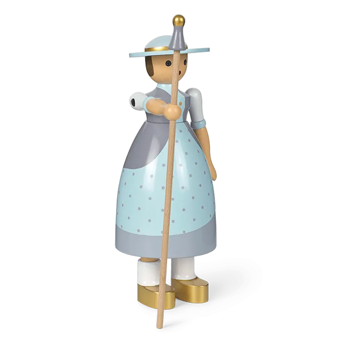 Kay Bojesen Shepherdess, Light Blue, H: 7.9"
