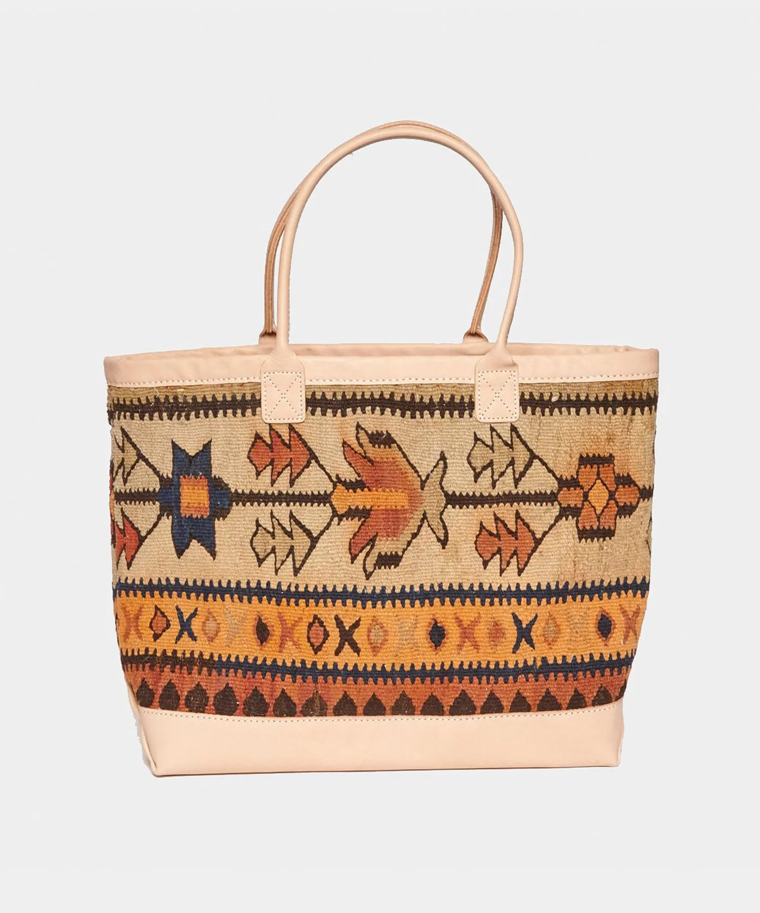 King Kennedy Golden Rug Bag with Natural Leather