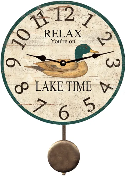 Lake Time Duck Clock-Personalized Duck Clock-Lake Time Wall Clock