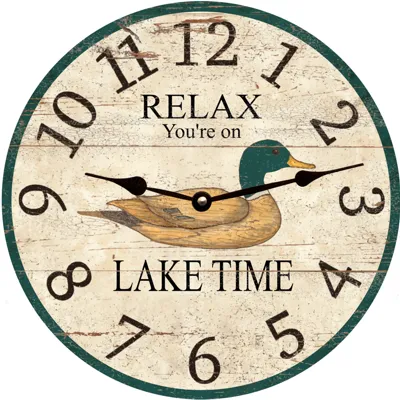 Lake Time Duck Clock-Personalized Duck Clock-Lake Time Wall Clock