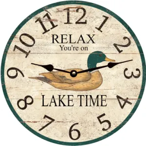 Lake Time Duck Clock-Personalized Duck Clock-Lake Time Wall Clock