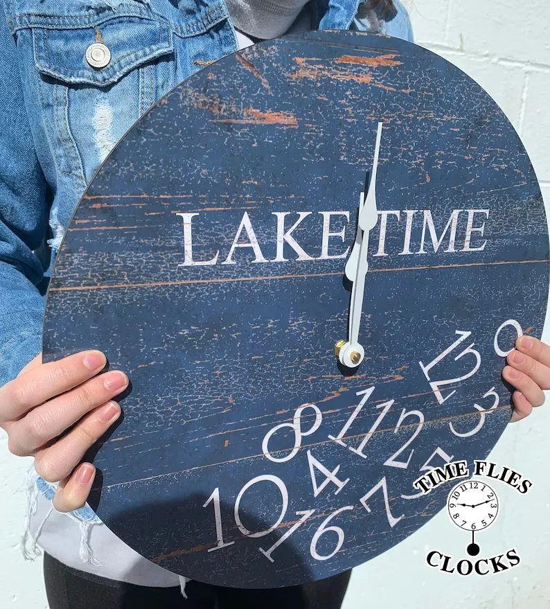 Lake Time Whatever Clock- Navy Blue