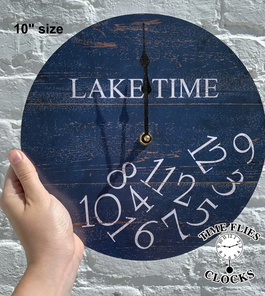 Lake Time Whatever Clock- Navy Blue