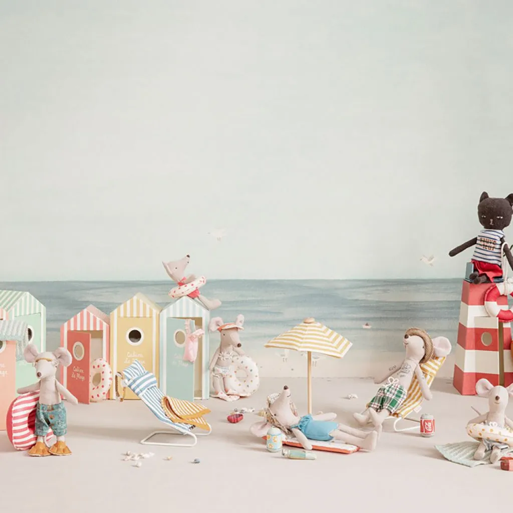 Maileg Toys Mouse Beach Little Brother In Cabin De Plage