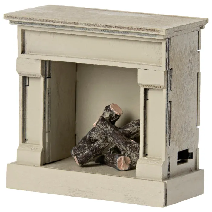 Maileg Toys Mouse Living Miniature Fireplace Off-White