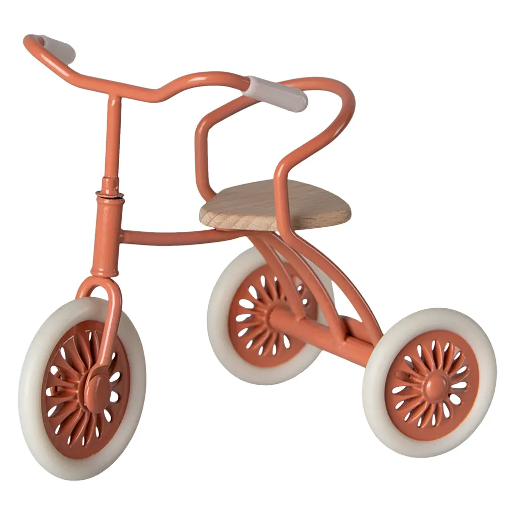 Maileg Toys Mouse Miniature Abri Tricycle Coral Orange