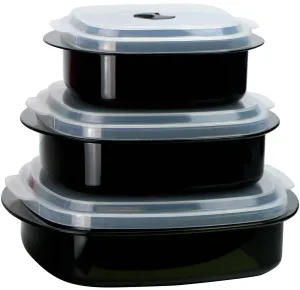 Microwave Cookware & Storage Set, Black
