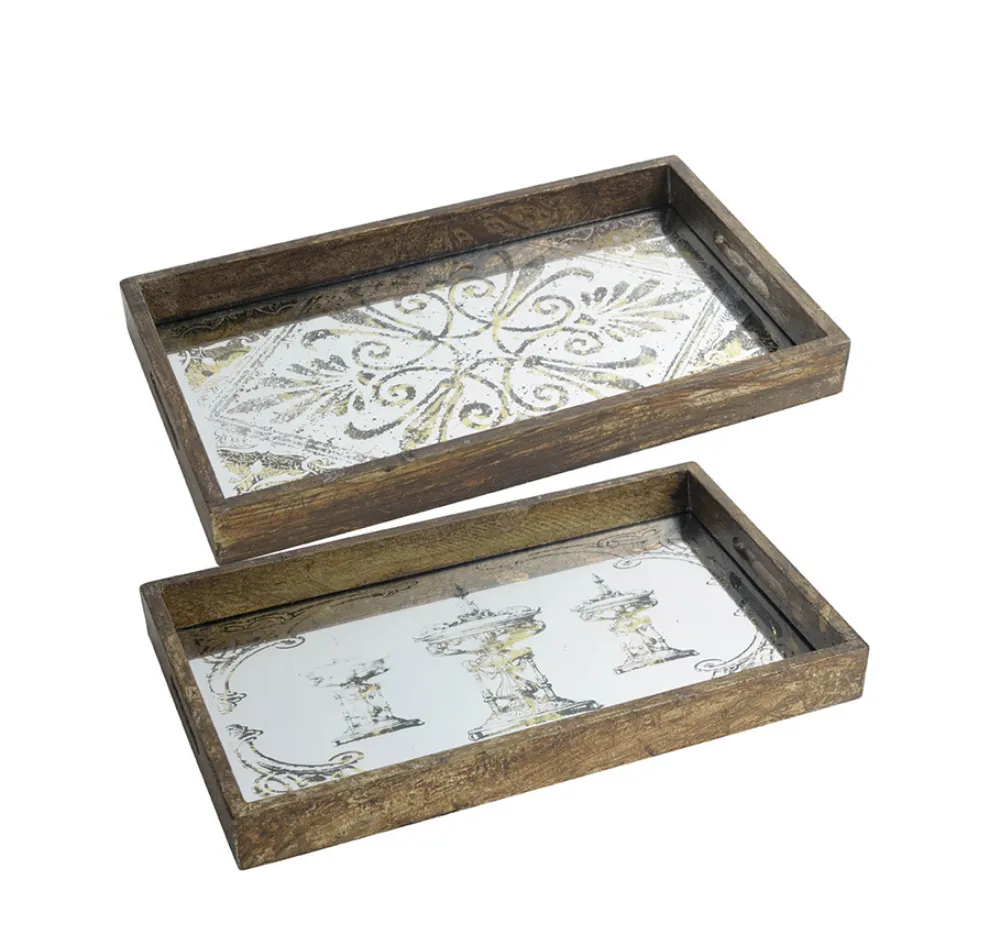 Mirrored Antiqued Tray
