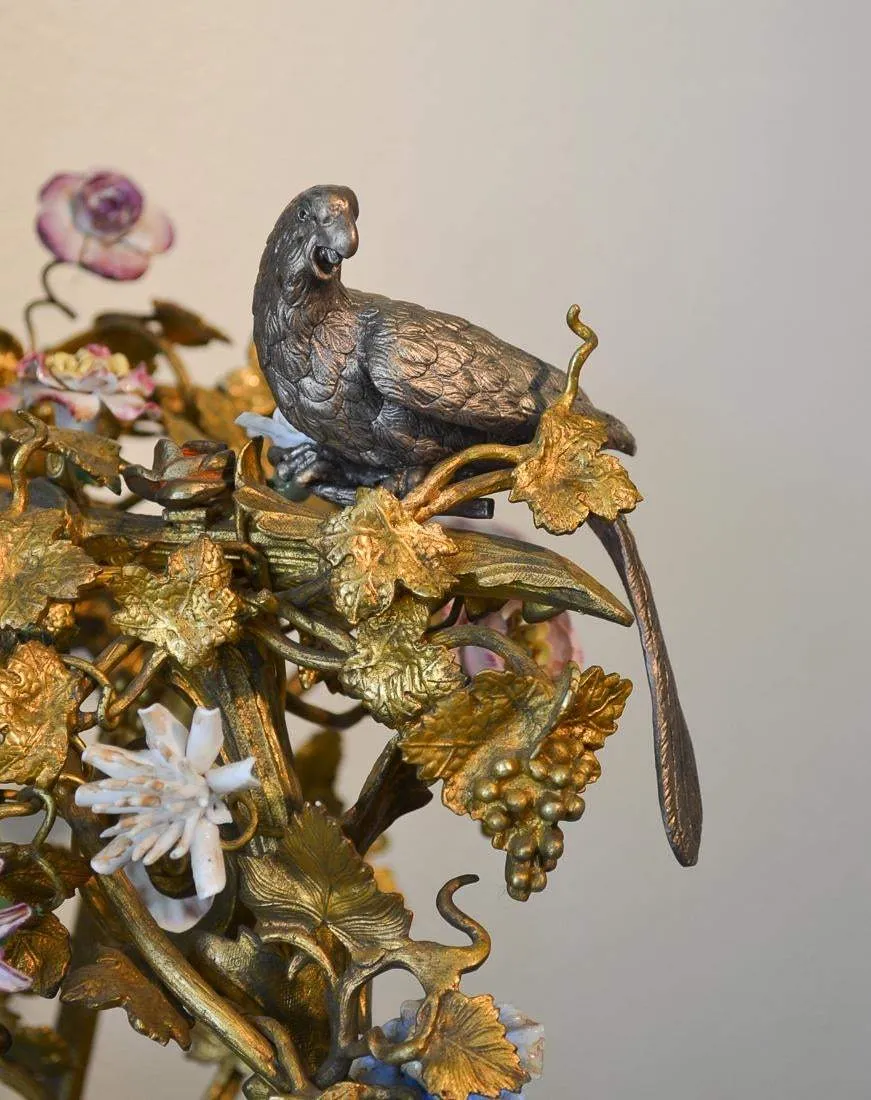 Monumental Japy Frères ormolu Chinoiserie clock (c. 1870 and porcelain, c. 1800)
