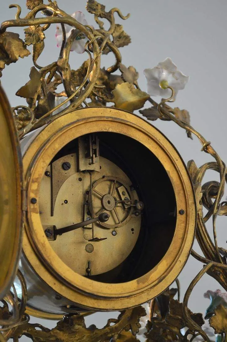 Monumental Japy Frères ormolu Chinoiserie clock (c. 1870 and porcelain, c. 1800)