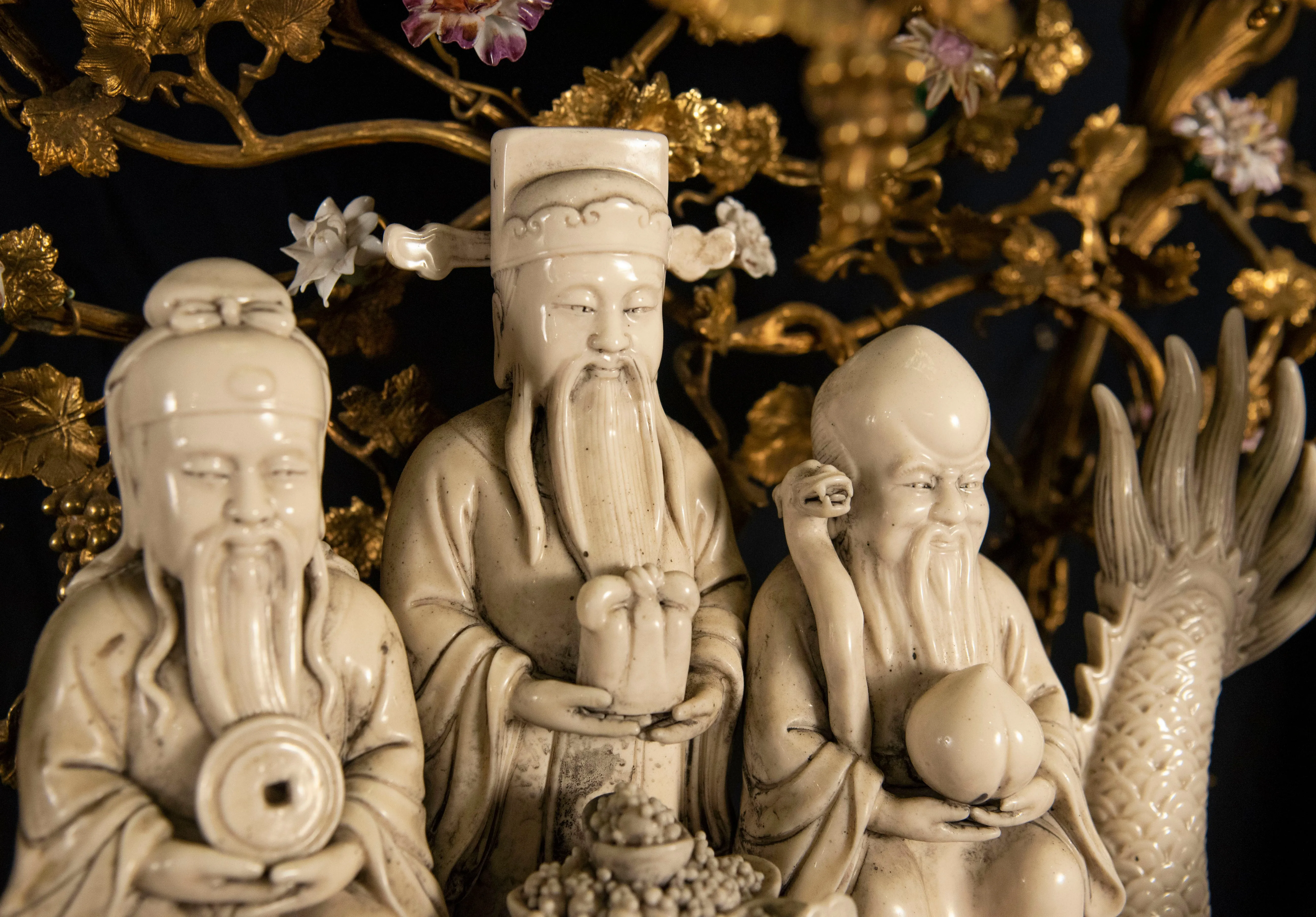Monumental Japy Frères ormolu Chinoiserie clock (c. 1870 and porcelain, c. 1800)