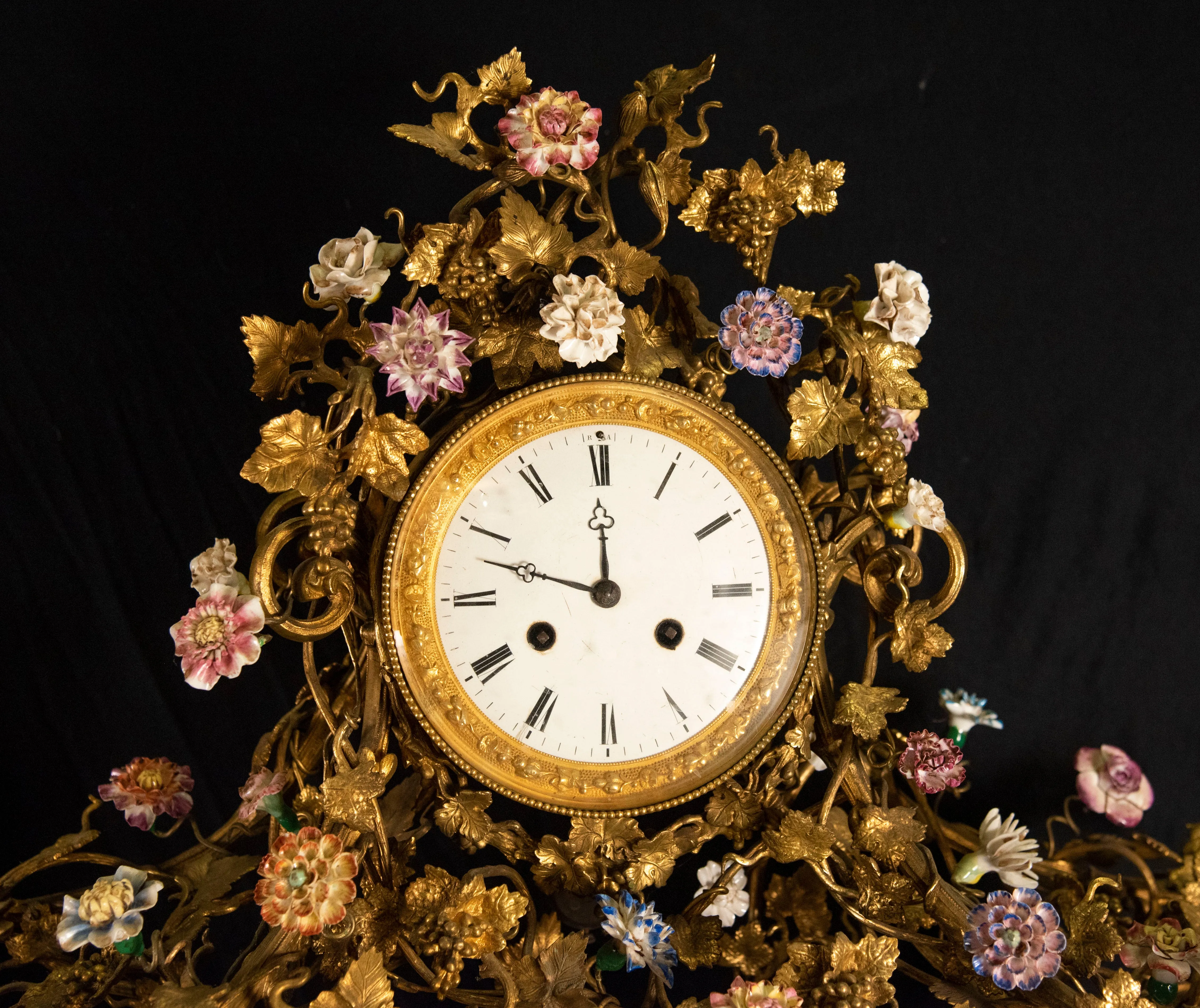 Monumental Japy Frères ormolu Chinoiserie clock (c. 1870 and porcelain, c. 1800)
