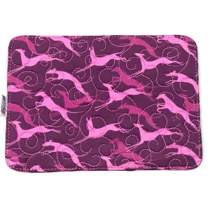 Mug Rug - Joyful Hounds Pink Quilted Swirl