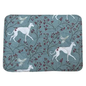 Mug Rug - Winterberry Hounds Quilted Paw Prints