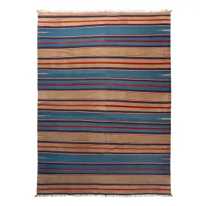 Multicolored Vintage Dhurrie Cotton Rug - 10'9" x 14'5"