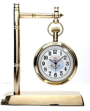 Nautical Hub Beautiful Vintage Brass Desk Clock Table Clock Antique Nautical Clock Brass Antique Table Clock for Home and Office Decoration Gift Item