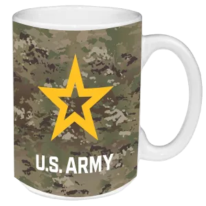 New Army Star on Operational Camo Pattern Full Wrap Ceramic Mug 15 oz
