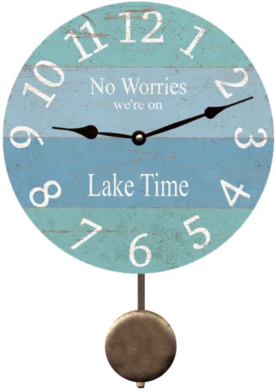 No Worries We're On Lake Time Wall Clock