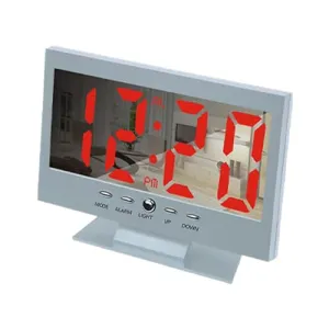 NXZ Digital Battery Oparated & Power Corded Multifunction Desk & Shelf Clock for Home & Office (RED Display)