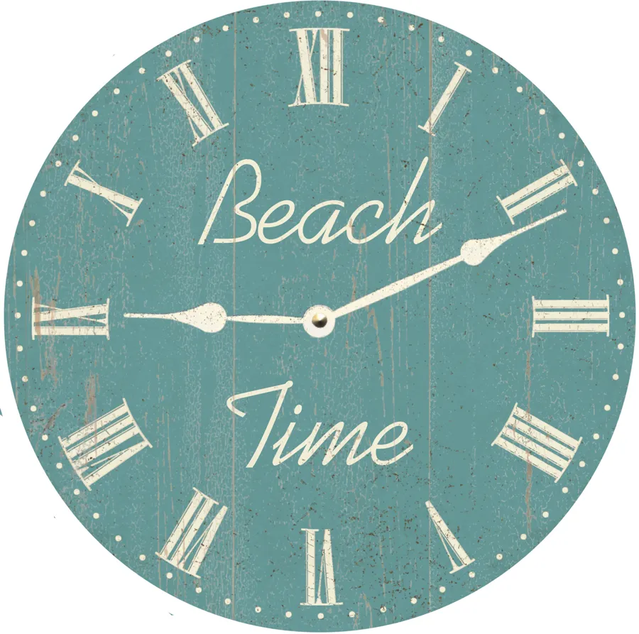 Ocean Green Beach Time Clock