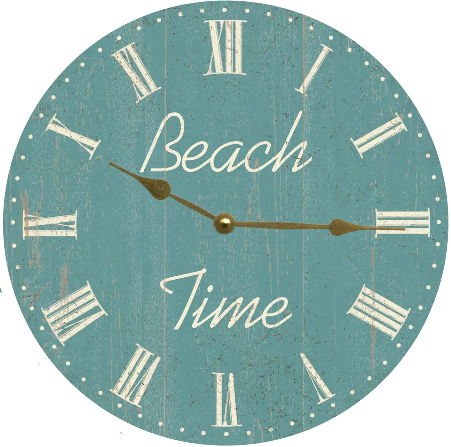 Ocean Green Beach Time Clock