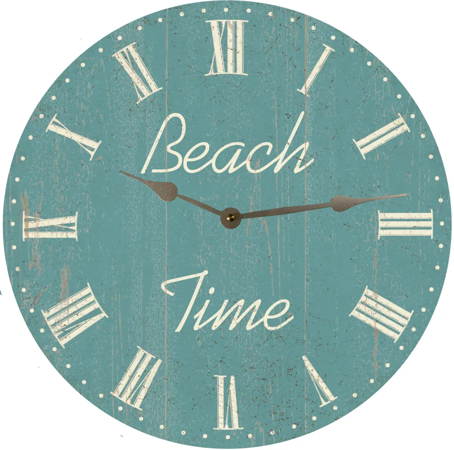 Ocean Green Beach Time Clock
