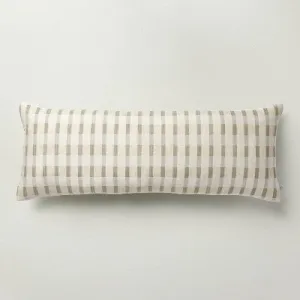 Open Box - 14"x36" Layered Stripe Lumbar Bed Pillow Sage Green/Cream/Natural - Hearth & Hand with Magnolia
