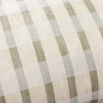 Open Box - 14"x36" Layered Stripe Lumbar Bed Pillow Sage Green/Cream/Natural - Hearth & Hand with Magnolia